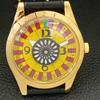 VINTAGE HAND-WINDING SWISS MENS POKER FACE YELLOW COLOR DIAL WATCH a701180-5