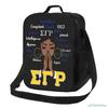 Sigma Gamma Rho Insulated Lunch Bag Reusable Thermal Lunch Box Waterproof Oxford Bento Bags Single Shoulder Portable Tote Bag