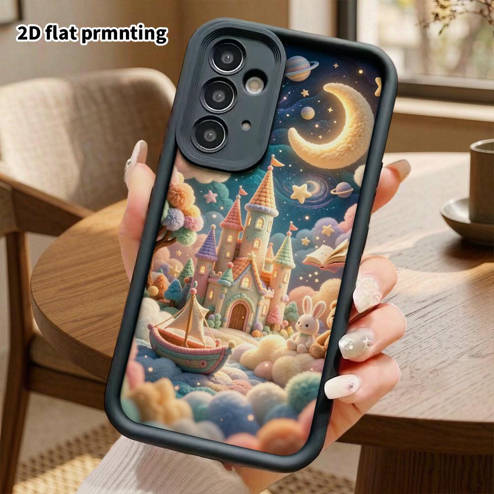 Phone Case: 2D Flat, Suitable for Samsung Galaxy A34 A35 M05 M06 S20 S22 S21 FE Plus 5G Protective Case, Starry Sky Castle, Perfect Christmas and Hall