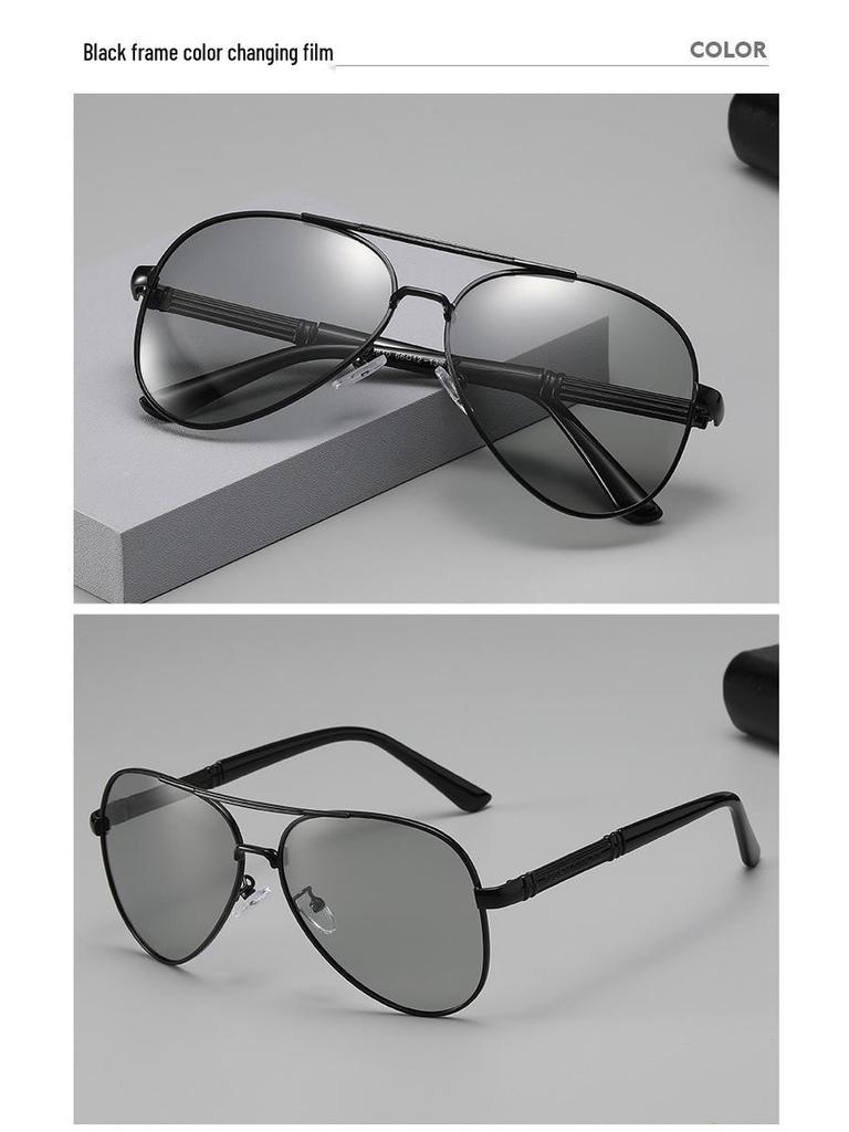 Men's Trendy Polarized Photochromic Aviator Sunglasses for Driving