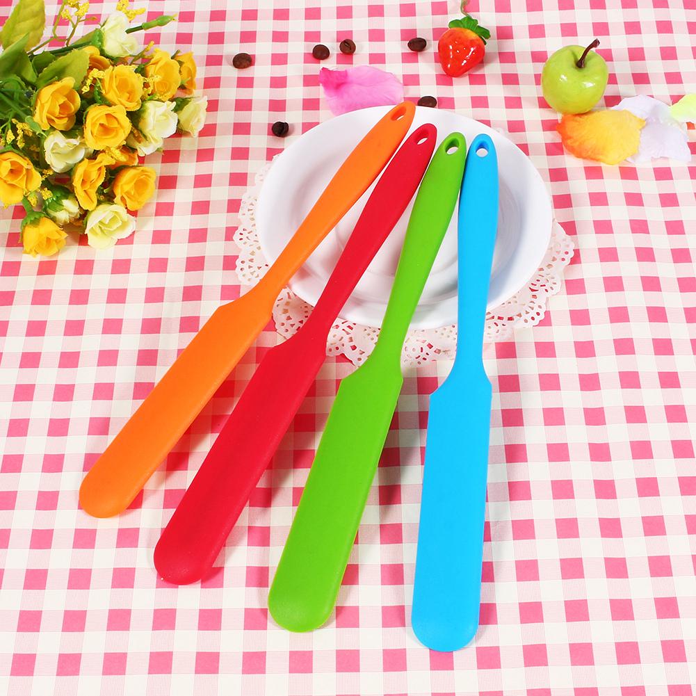 Kitchen Cake Cream Butter Spatula Mixing Batter Scraper Brush Handle Silicone Baking Cook Tool