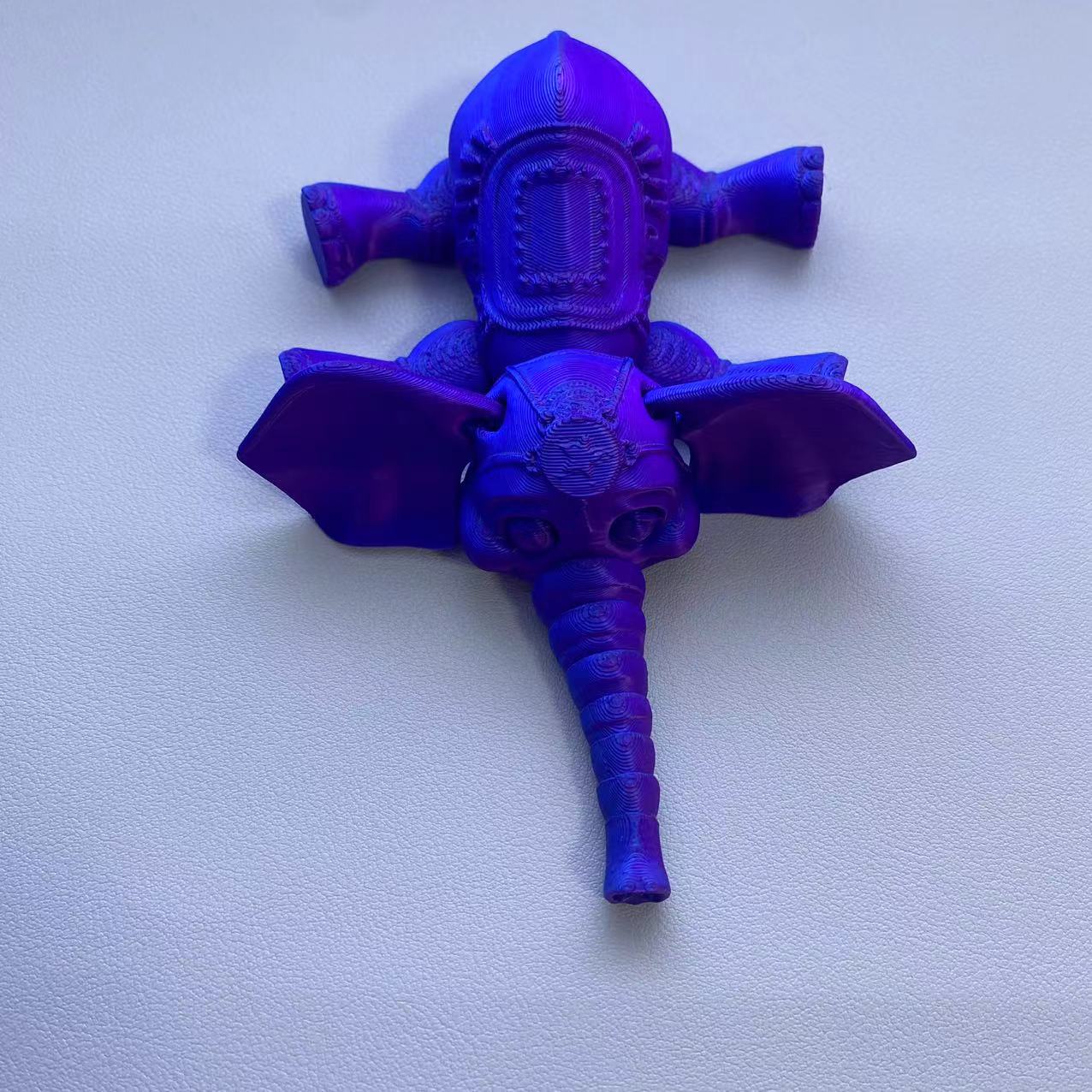 

3D printed elephant model, freely moving articulated dragon, creative collection, desktop decoration, animal model
