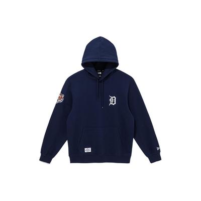 SS24 MLB Detroit Tigers Logo Embroidered Pullover Hoodie Men Hoodies Navy-Blue 14179209