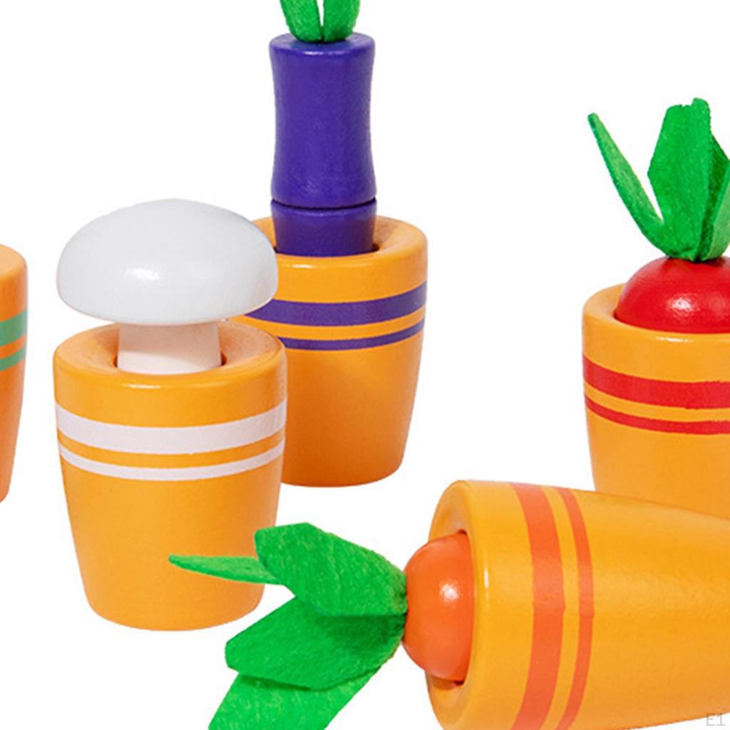 Wooden Toy Carrot Pulling Game Color Sorting Matching Puzzle for Party Favors