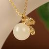 S925 Sterling Silver Clavicle Necklace with Hetian Jade Lucky Bag Pendant - Elegant Chinese Style Women’s Accessory