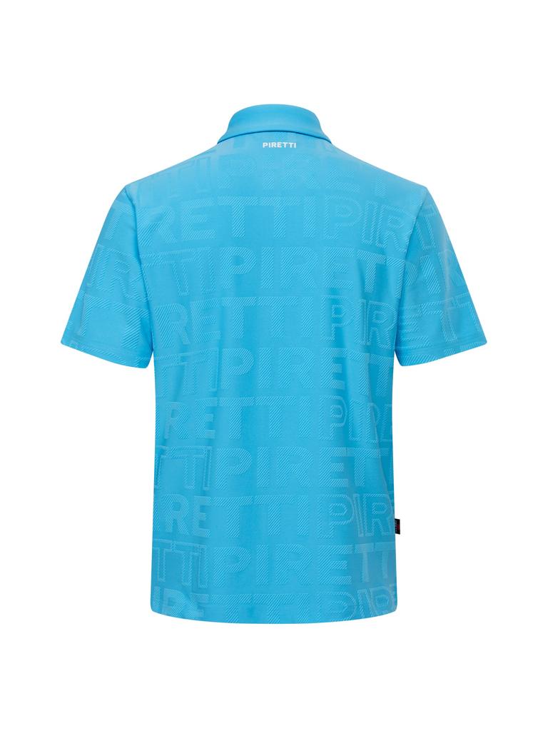 PIRETTI Matera Logo Jacquard Polo Shirt M_Light Blue