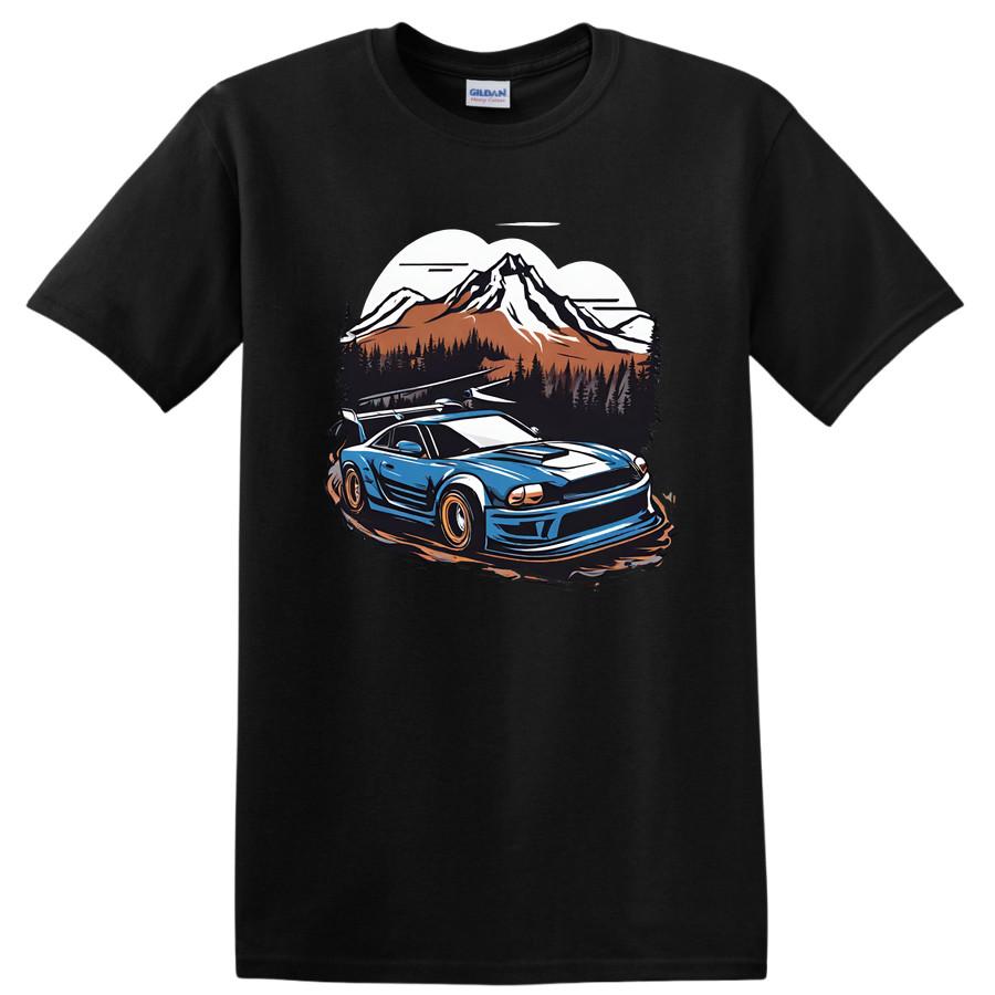 Racing Car Adventure Mountains Wilderness Offroad T Shirt Cool Graphic Tee L