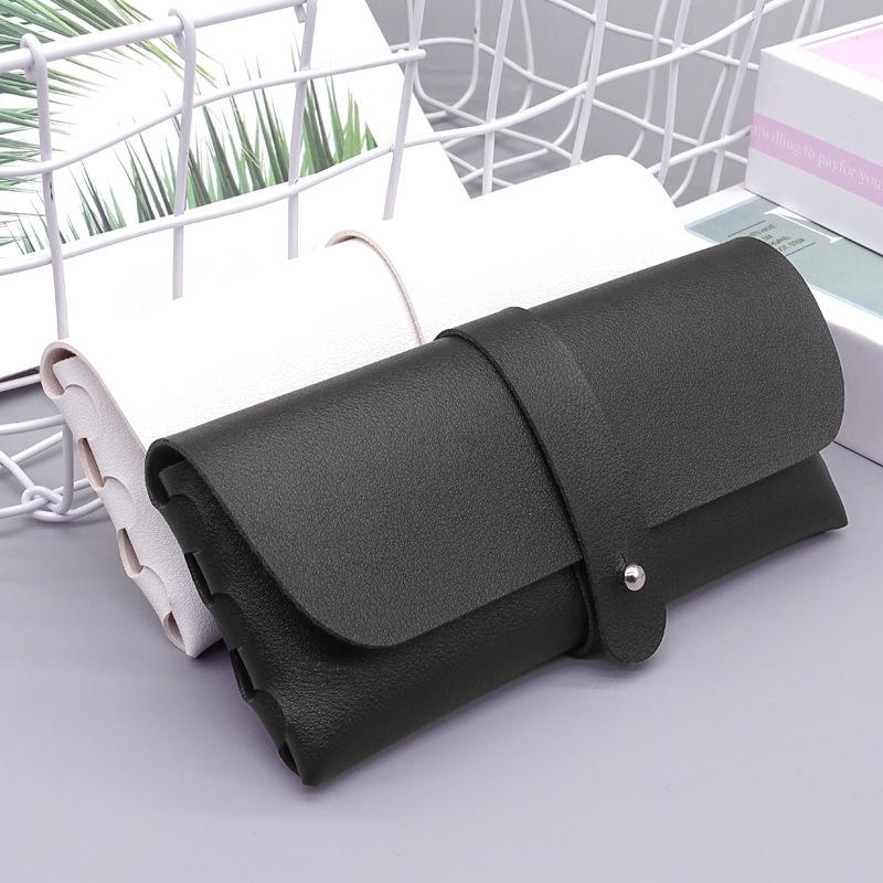 Thickened Leather Open-Mouth Sunglasses & Reading Glasses Dustproof Crossbody Case