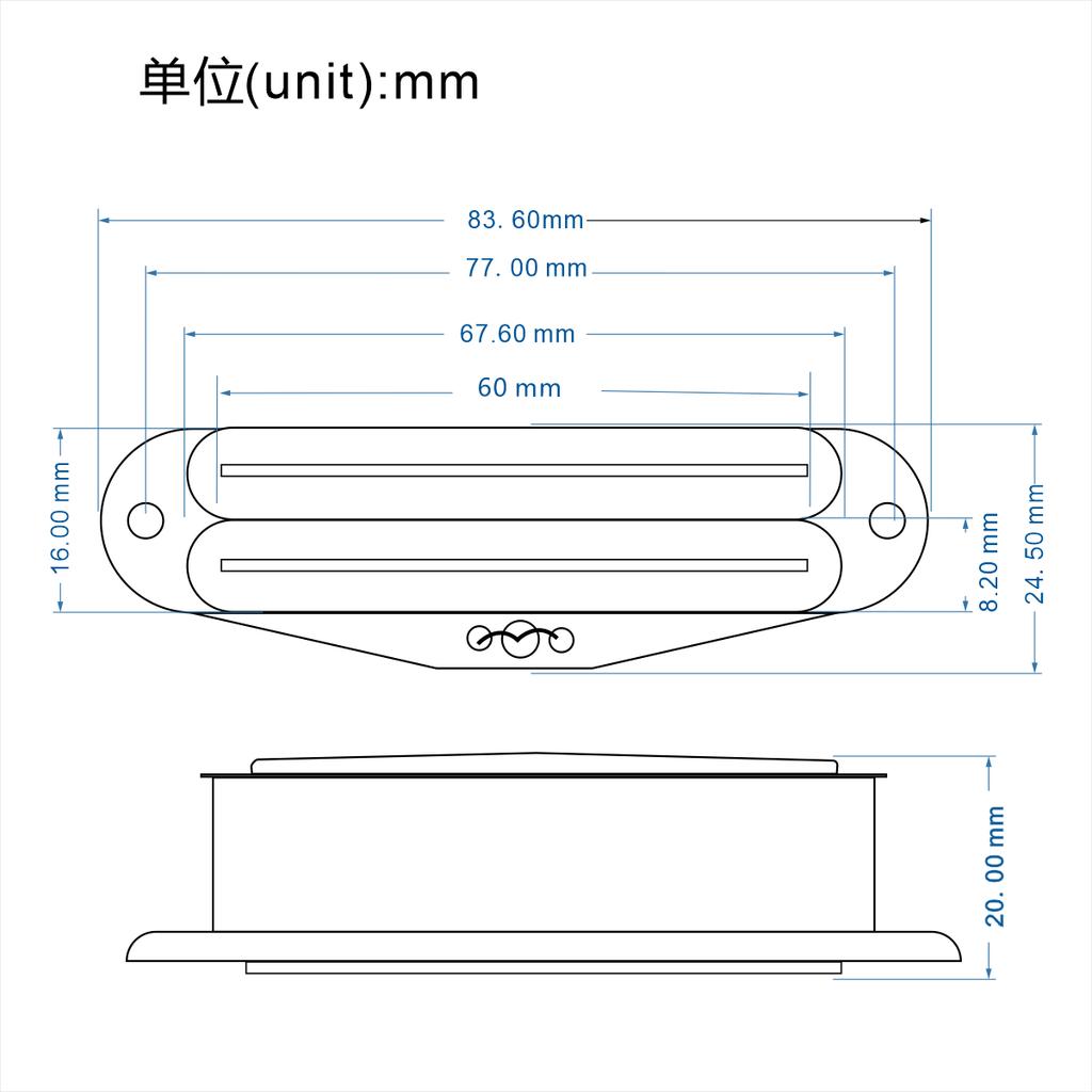 FLEOR 3pcs Ceramic Hot Dual Rails Pickup +Single Coil Pickup+Hot Dual Rails Pickup for ST SSS Electric Guitar Parts
