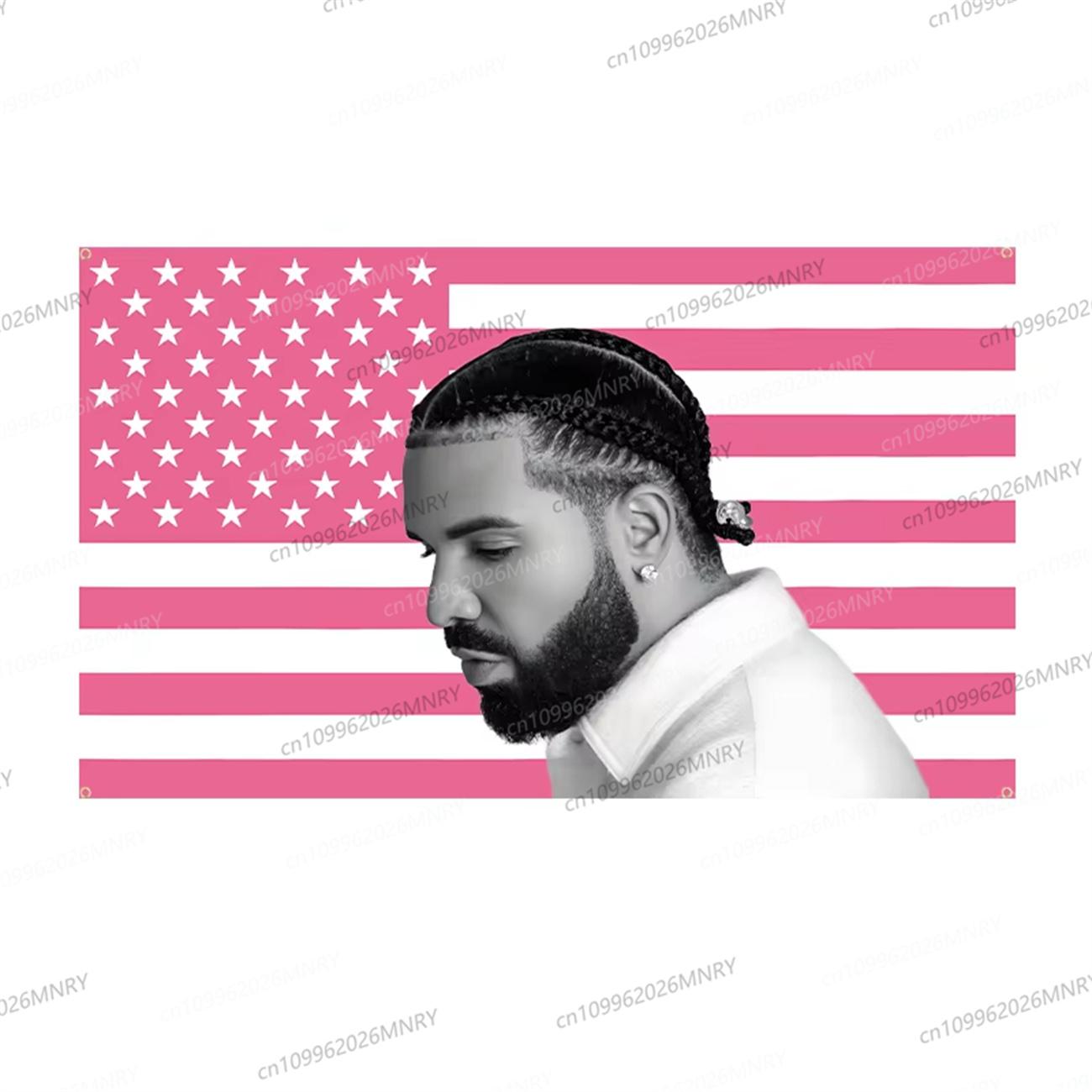 Drake Pink American Flag Tapestry USA flag American flag for Bedroom Living Tapestry  Room Tapestry Dorm With 74x94cm(29x37in)