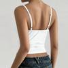 Damen Unifarben Ärmelloses Tanktop Schmal Geschnitten Quadratischer Ausschnitt Dehnbares Crop-Camisole Sommer Basic Layering-Shirt