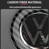 FD08-Valve Stems Caps ABS Carbon Fiber Pattern Steering Wheel Label Sticker Badge For Volkswagen VW RLine Golf Amarok T5 T