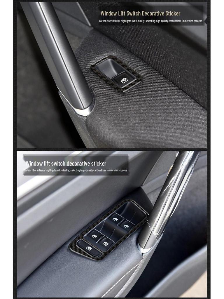 Compatible Carbon Fiber Interior Accessories for VW Golf 7: Console, Gear Shift, Cup Holder, A/C, Navigation Decor.