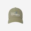 heartexplorer Layered Lettering Linen Ball Cap Khaki