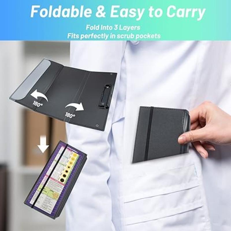 3-lagers vikbar amningsklämma, fickstorlek med pennhållare, elastisk, bärbar, multifunktionell klämma, kontorsmaterial