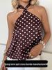 Women's 2026 Summer Polka Dot Halter Crop Top