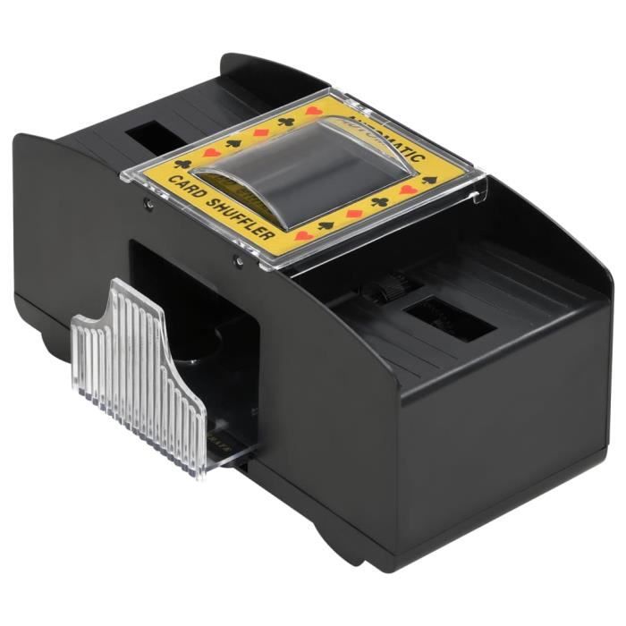 Mélangeur de cartes - Noir - Automatique - Sans fil - 2 jeux - Léger et pratique