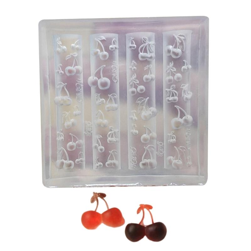 Silicone 3D Nail Embellishment Molds Cherry Shape Small Accessories Crafting Molds Present for Beauty Enthusiasts 1