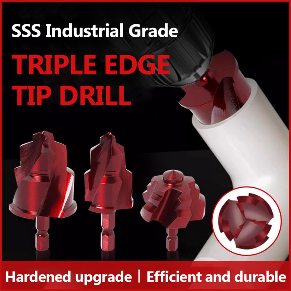 3Pcs PPR Lifting Stepped Drill Bit Hexagon Shank Water Pipe Connection Tool 20/25/32/40/50/63mm Stepped Drill Bit Drilling Tools