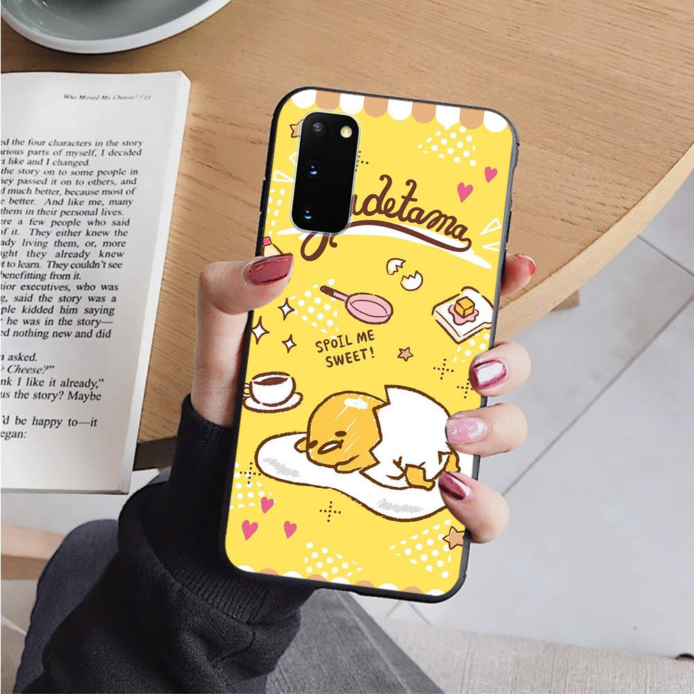 

AH37 Lazy Egg Gudetama черный чехол для iPhone 16 15 Plus 14 13 12 11 Pro 8 7 6S SE 5S X XR XS Max Realme C30 C33 C31 9I Huawei Y8P Y9 Sofe Cover Realme C31 капри