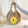 Borsa a Tote Grande Lavorata a Maglia Aperta Sopra Donna Casual a Spalla da Spiaggia 2025 Design Morbido Quadrato