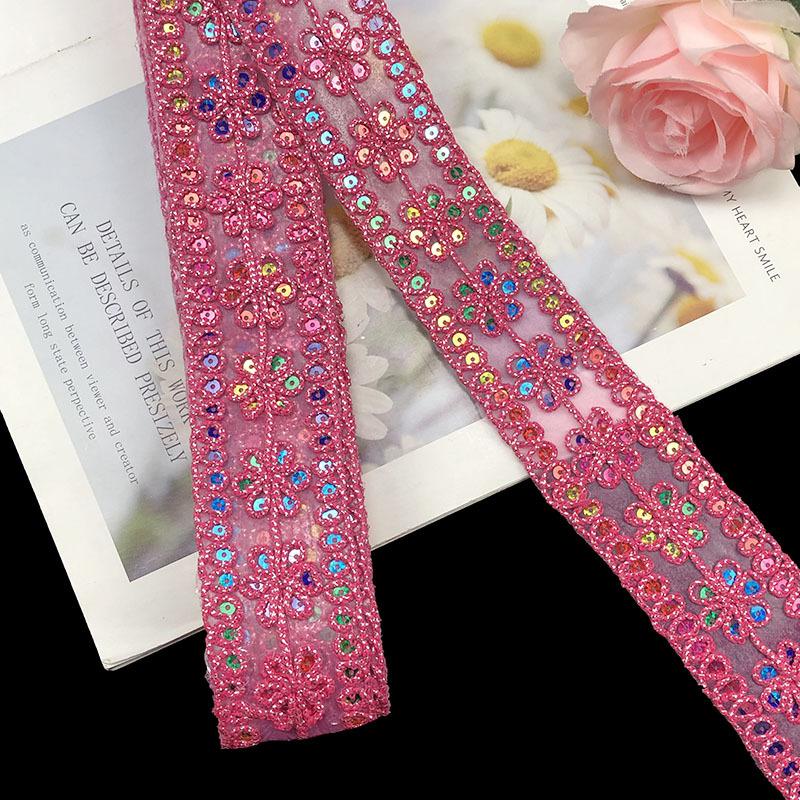 

Материалы ручной работы «сделай сам», 1 шт., 4,5 ярда, новое кружево с вышивкой и блестками, кружевная занавеска со штрих-кодом, домашний текстиль, аксессуары в стиле меньшинств, кружево 5cm/4.5 yards