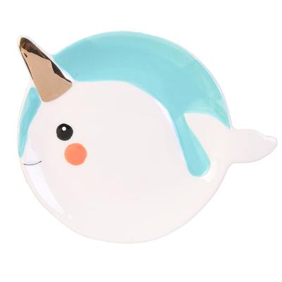 [A1816] - White 'Whale' Ceramic Soap Dish - 10 Cm