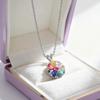 Imitation Colorful Tourmaline Flower Necklace Women's Luxury Group Inlaid Colorful Treasure Pendant Collarbone Chain