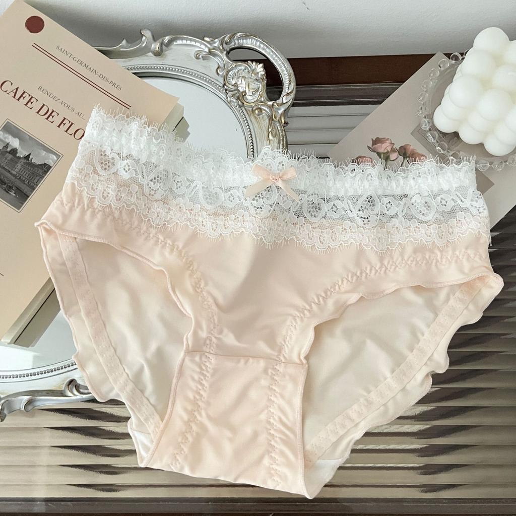 Λεπτά αναπνεύσιμα εσώρουχα Ice μεταξωτά εσώρουχα χωρίς ραφή Γυναικεία σλιπ στη μέση με σέξι δαντελένια γυναικεία εσώρουχα μπικίνι