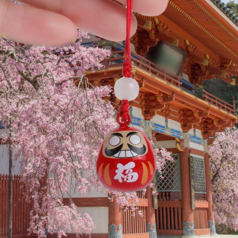 Pendente Daruma Giapponese Creativo Campane Sonore all'Acqua Completamente Sigillate Cinturino Chiave Auto Borsa Ciondolo per la Preghiera Portachiavi Ciondolo per Telefono