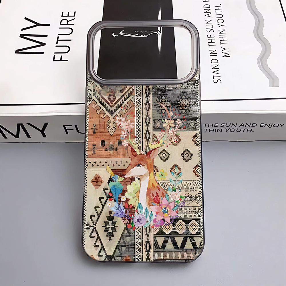 Cloth Patterned Deer Phone Case For IPhone 17 Pro Max 17Air 11 13 12 14 15 16 Plus Soft Silicone Fashion 15 Pro Cover Case