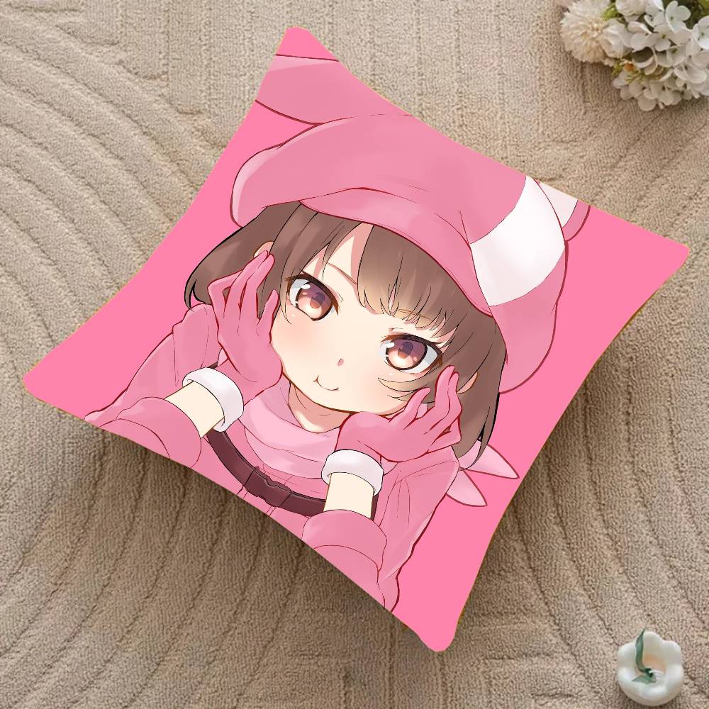 Gun G-Gale Online Anime Kuddfodral Heminredning Pläd för Soffa Säng Bil Rumsdekor Presentidé