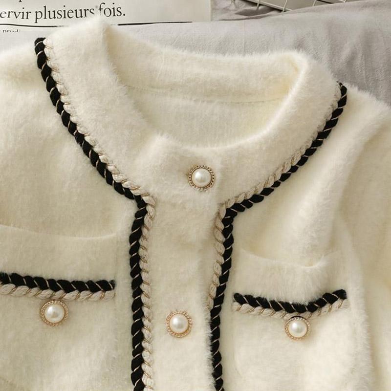 Plush Jacket Women's Fall and Winter Loose Sweater Knit Sweater Casual Large Size Thickened Jacket Tops