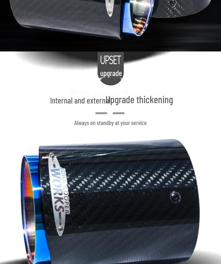 BM Mini Cooper Carbon Fiber Burnt Blue Stainless Steel Exhaust Tailpipe