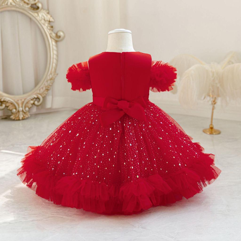 Mädchen Prinzessin Hochzeitskleid 1-5 Jahre Baby Mädchen Mesh Baumwolle Geburtstagsparty Kleider Kinder Mädchen Kleid Kinder Ballkleid Kostüm