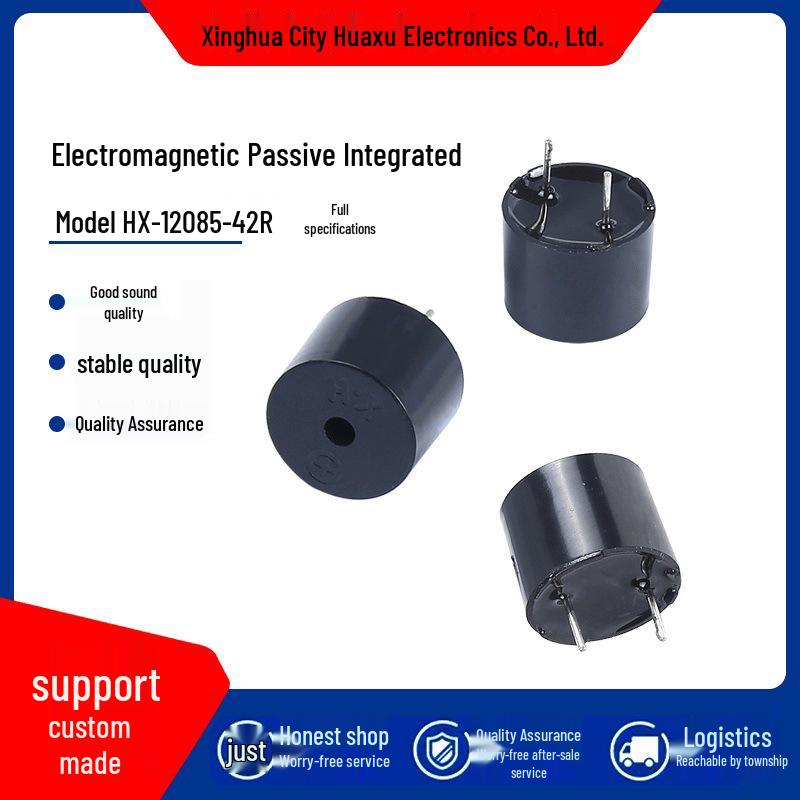 Huaxu HX-12085-42R High Temp Resistant Passive Buzzer, 2K Frequency, 5V 12x8.5 mm