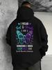 Suïcidepreventie Bewustzijn Hoodie - Mentale Gezondheid Ondersteuning Pullover met een Blauwgroen En Paars Vlinder Ontwerp_IK DRAAG BLAUWGROEN EN
