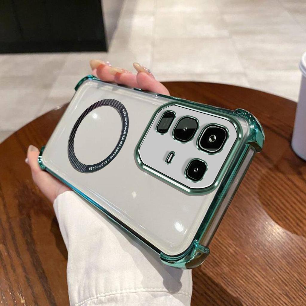 Case for Infinix NOTE 50S 5G,50X 5G,50 Pro+ 5G,50 Pro 4G,50 4G Clear Magnetic Casing Electroplated Lens Frame Phone Cover