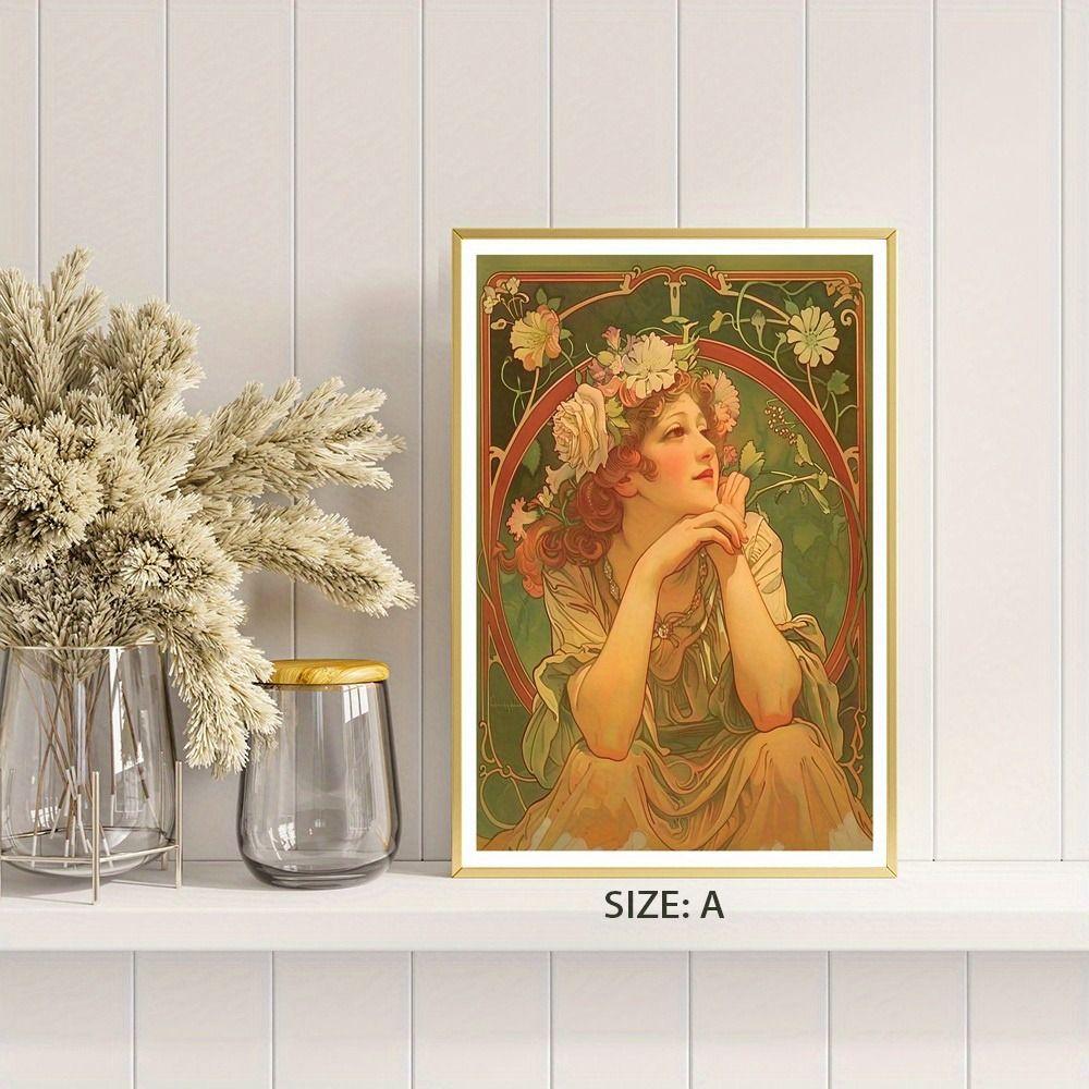Vintage Art Nouveau Woman Tin Sign Retro Metal Panel Home Bar Cafe Decor