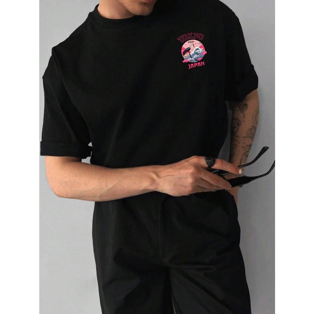 Tokyo Men Cotton T-shirt Luxury Brand Fashion Big Size Top Casual Short Sleeve Streetwear Classic Print New Arrival Tee S-4XL