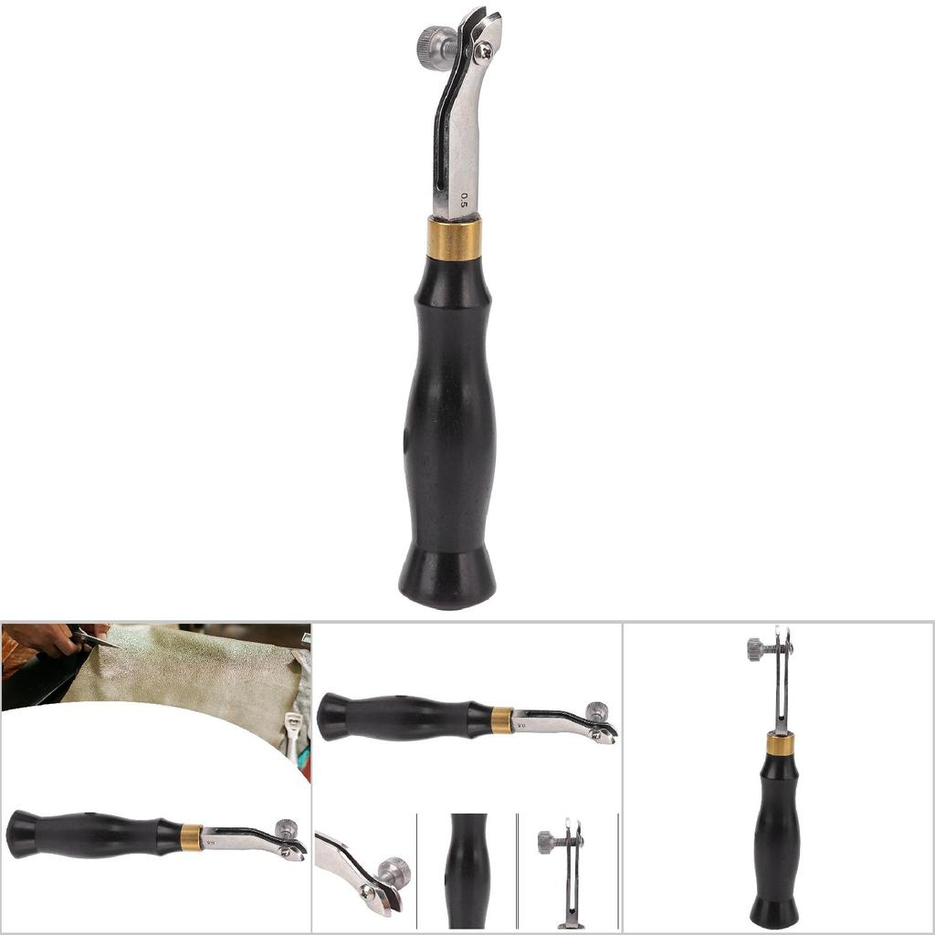 Ebony Handle Adjustable Stainless Steel Edge Creaser Leather Craft Press Hand DIY Tool