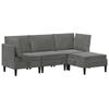 Living Room Set with Cushions 4 Pcs Dark Grey Velvet