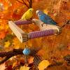 Wood Rotating Bird Perch Toy DIY Windmill Swing Parrot Toy Bird Training Stand  Bird Play