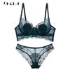 DKGEA Sexy Bra Plus Size Women Underwear Set Lace Transparent Brassiere