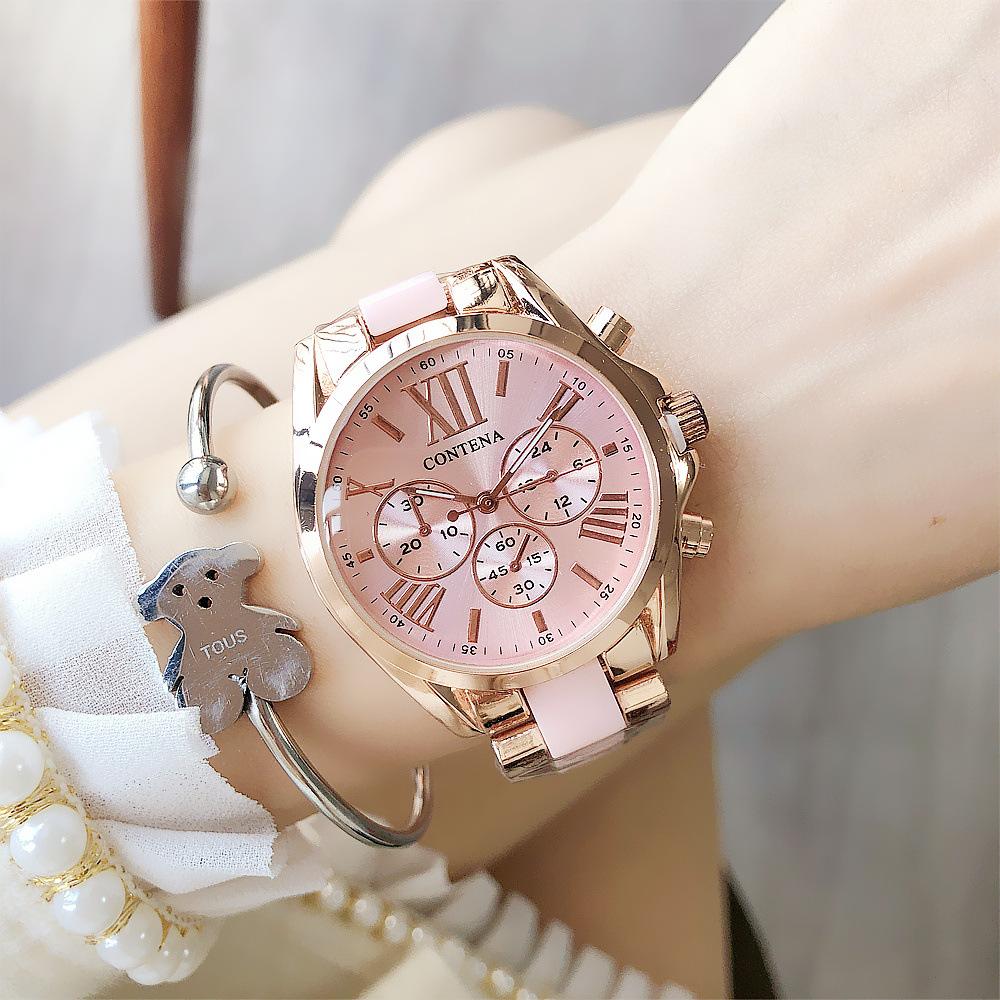 CONTENA New Luxury Top Brand Green Quartz Women's Watch Ladies Fashion Watch Women Wristwatch Female Clock Relogio Feminino