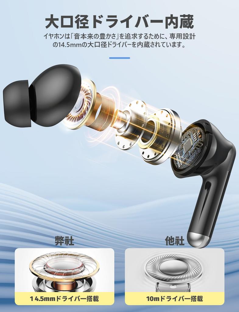 Wireless Bluetooth AI ENC Call Noise IPX7 Up to 38 Hours of 2025 Latest Bluetooth Sound Low Instant Fast Single or for Web and Compatible with iPhone