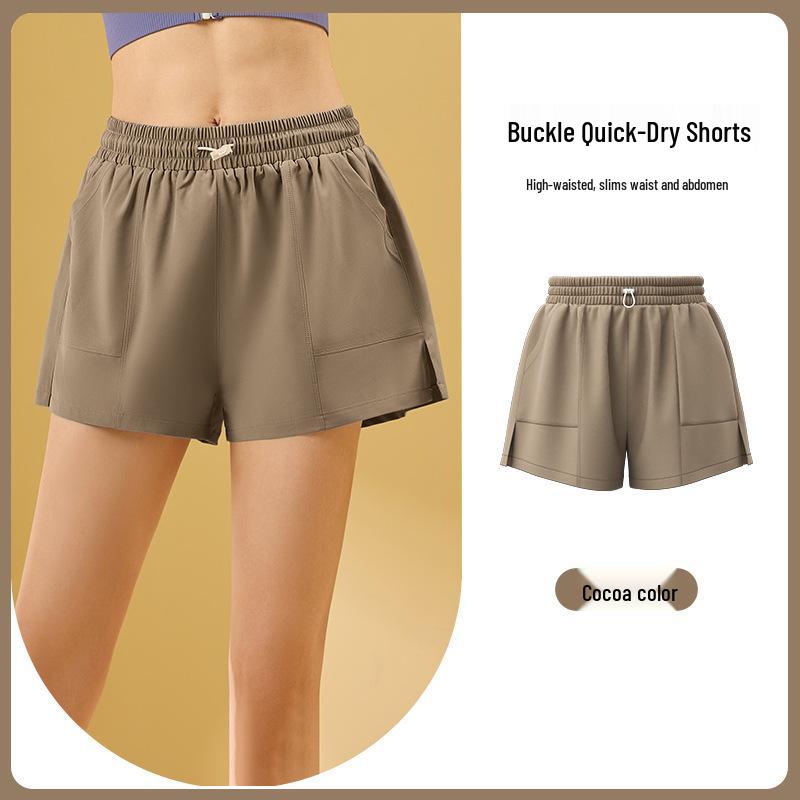 

Women s Loose Buckle Sports Shorts with Pocket - Anti-Exposure Yoga Fitness Three-Point Design Extra Large