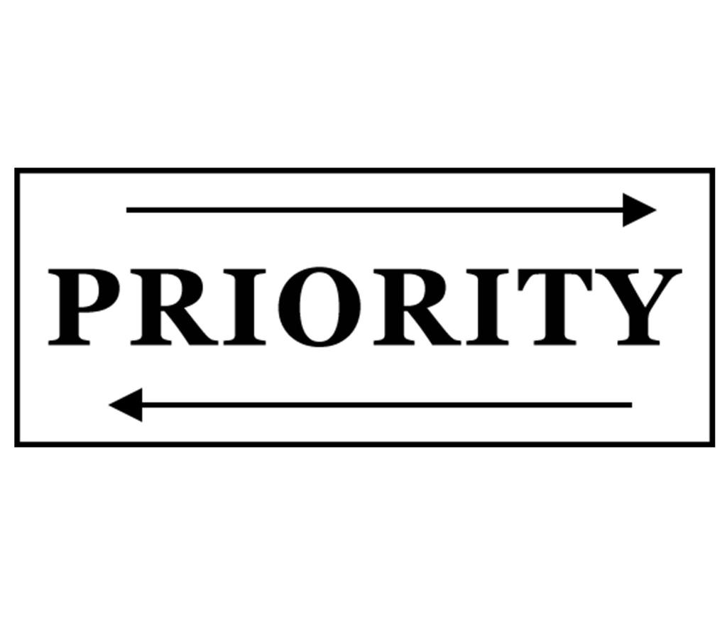 Printtoo Priority Self Inking Rubber Stamp Pre-Inked Office Stamp- Home Office Business Stationery, 47 X 20 Mm