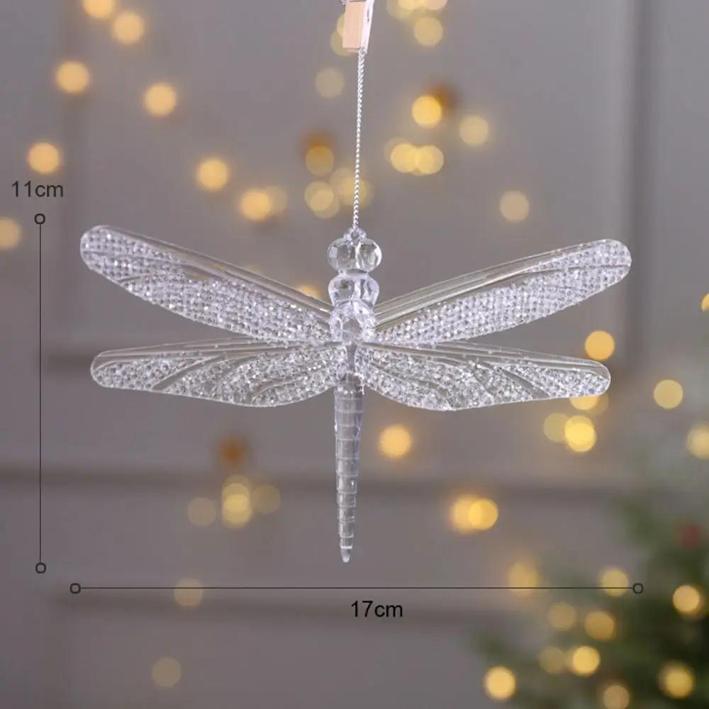 2PCS Acrylic Christmas Crystal Pendants DIY Snowflake Christmas Tree Ornaments Wall Pendant Indoor Outdoor Crystal Hanging