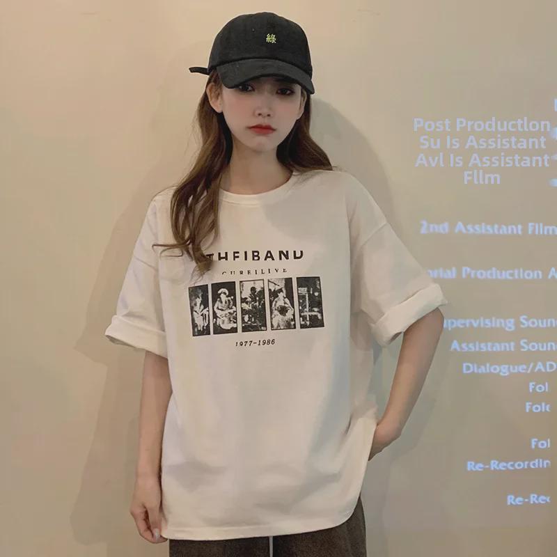 Women's 2025 Harajuku Style Short-Sleeved Loose T-Shirt - New Korean Summer Fashion Trend